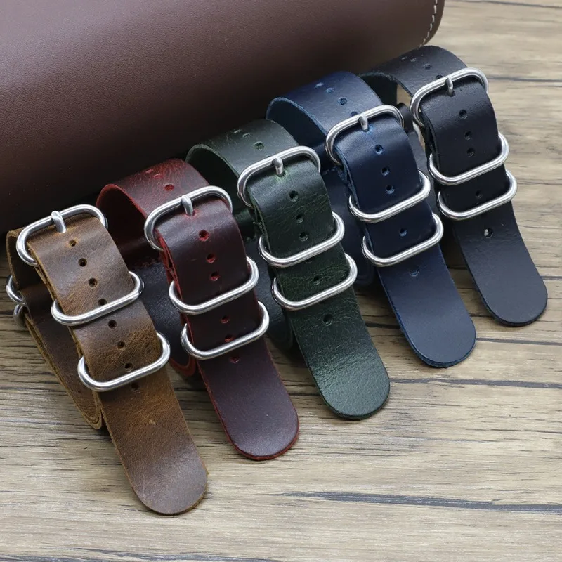Nylon Nato Strap - Pulseiras de relógio de couro genuíno