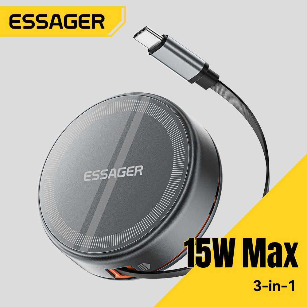 Watch Charger Cable - Essager 15W 3 em 1 Carregador