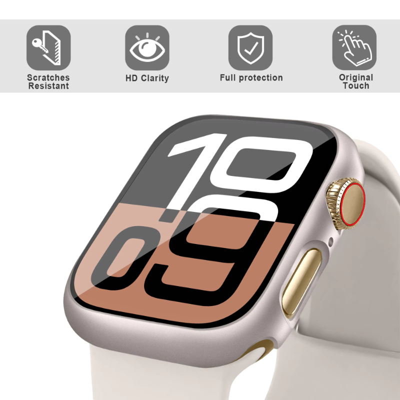 Vidro temperado + capa para ap - Smartwatch Band Accessories avaliação e preço