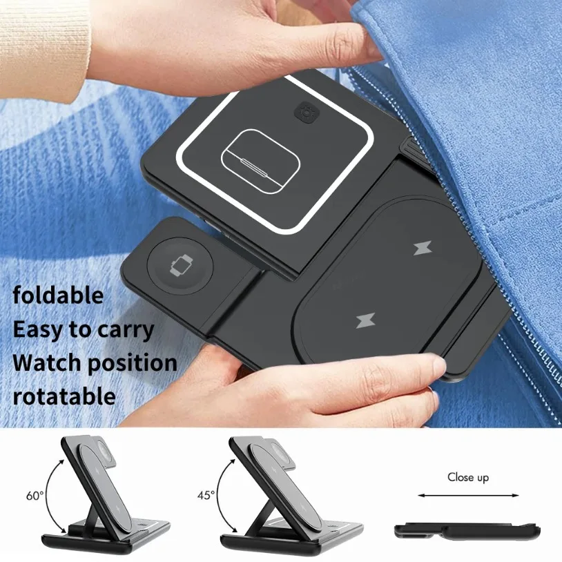 3 em 1 dobrável carregador sem - Watch Charger Cable avaliação e preço